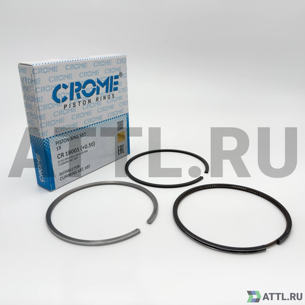 CROME CR 18001 050 Комплект поршневых колец на 1 цил. +050 4BT,4BTA,6BT,6BTA