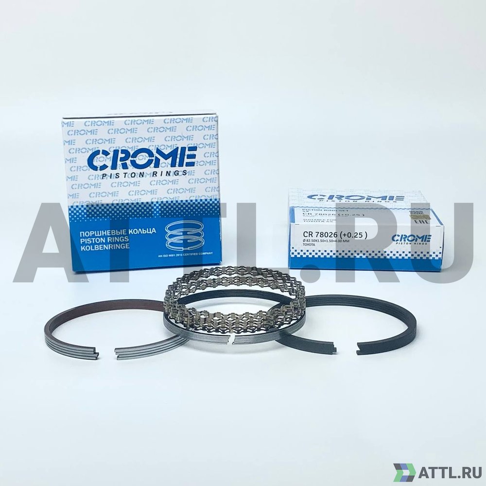 CROME CR 78026 025 Комплект поршневых колец на 4 цил. +025 4S-FE