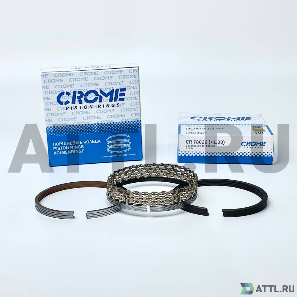 CROME CR 78026 100 Комплект поршневых колец на 4 цил. +100 4S-FE