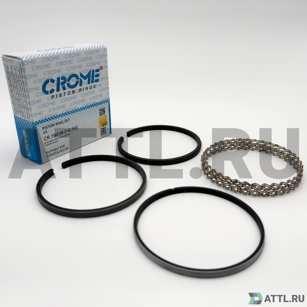 CROME CR 78038 050 Комплект поршневых колец на 4 цил. +050 3RZ-FE