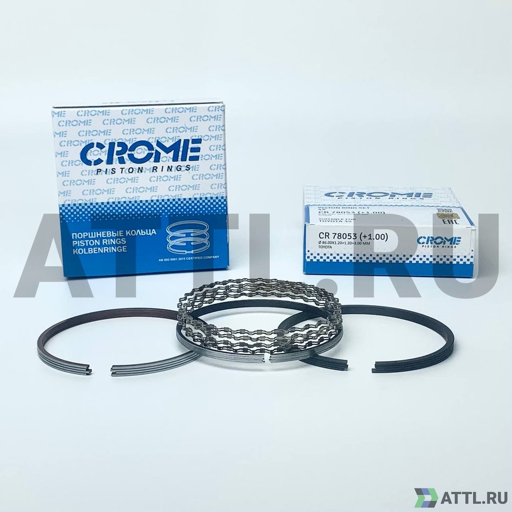 CROME CR 78053 100 Комплект поршневых колец на 4 цил. +100 3S-FE