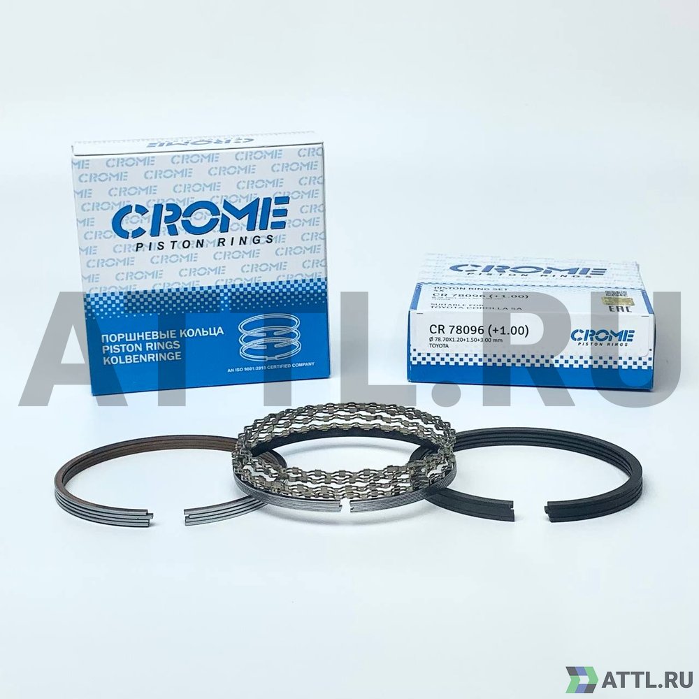 CROME CR78096 100 Комплект поршневых колец на 4 цил. +100 5A-FE