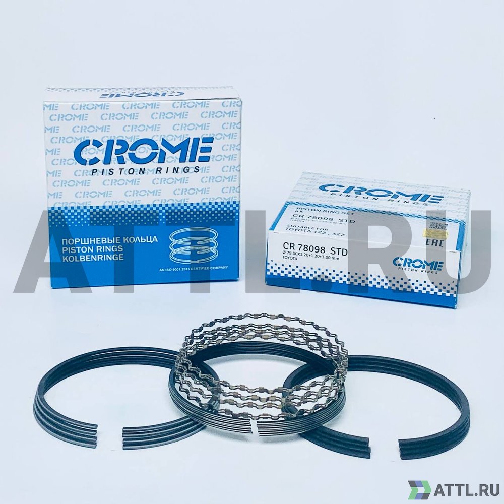 CROME CR78098 STD Комплект поршневых колец на 4 цил. STD 1ZZ,3ZZ