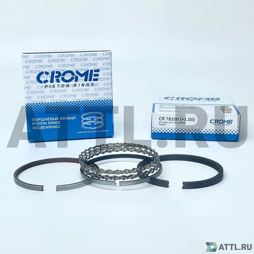 CROME CR 78100 100 Комплект поршневых колец на 4 цил. +100 4A-FE