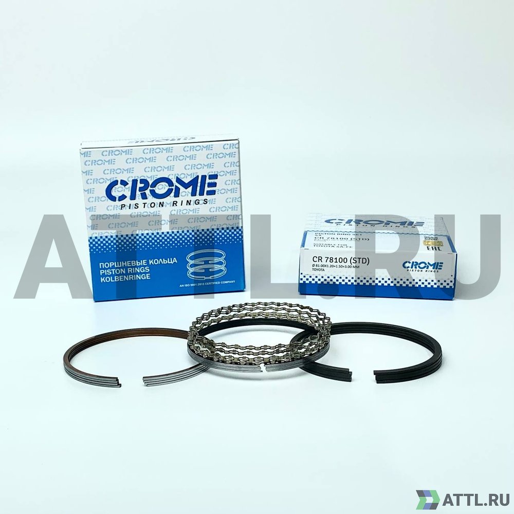 CROME CR 78100 STD Комплект поршневых колец на 4 цил. STD 4A-FE