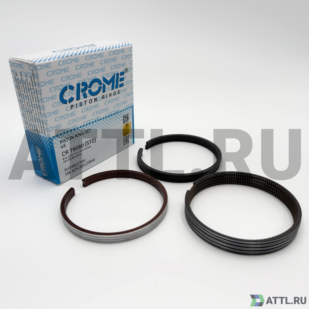 CROME CR 79080 STD Комплект поршневых колец на 4 цил. STD 2.0L TDI
