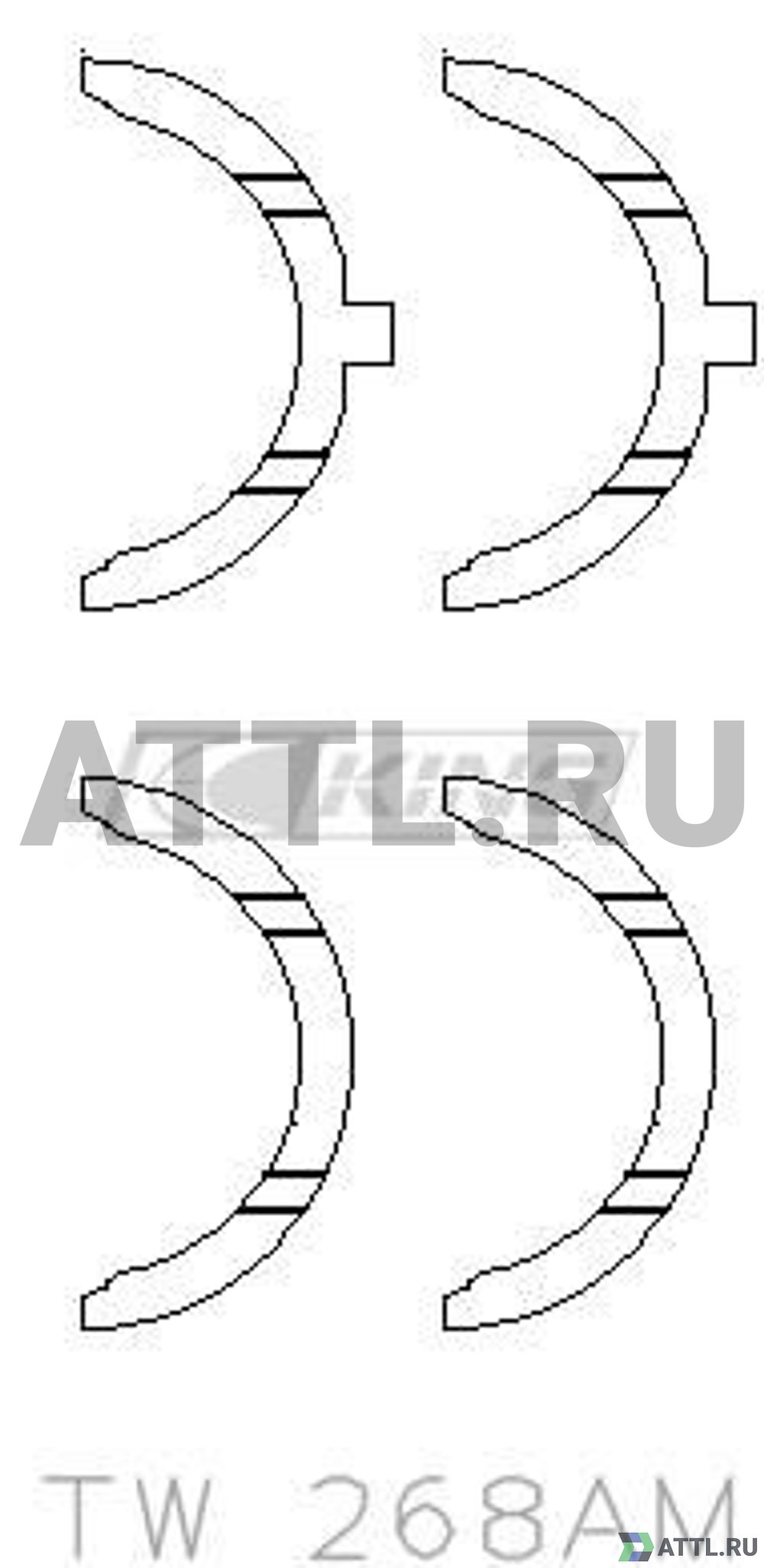 KING TW268AM Полукольца коленвала упорные STD