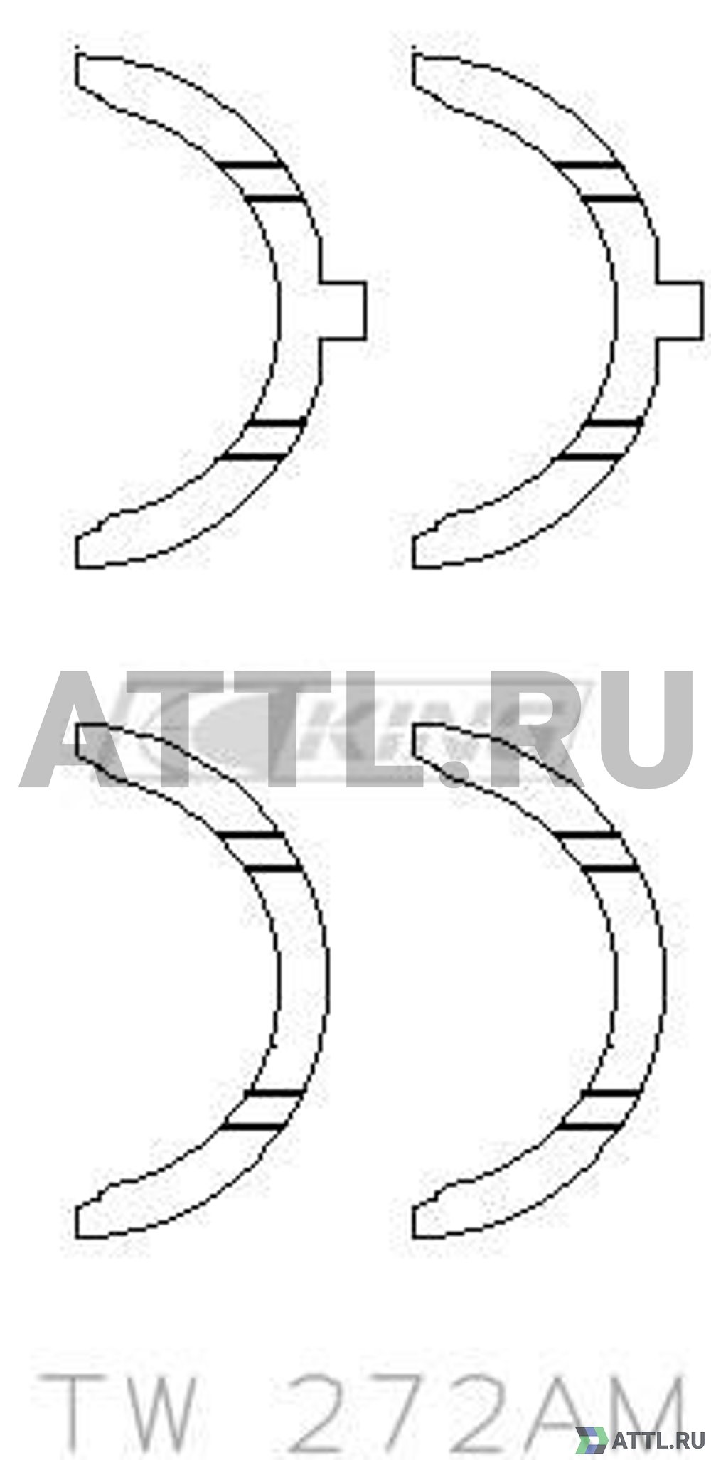 KING TW272AM Полукольца коленвала упорные STD