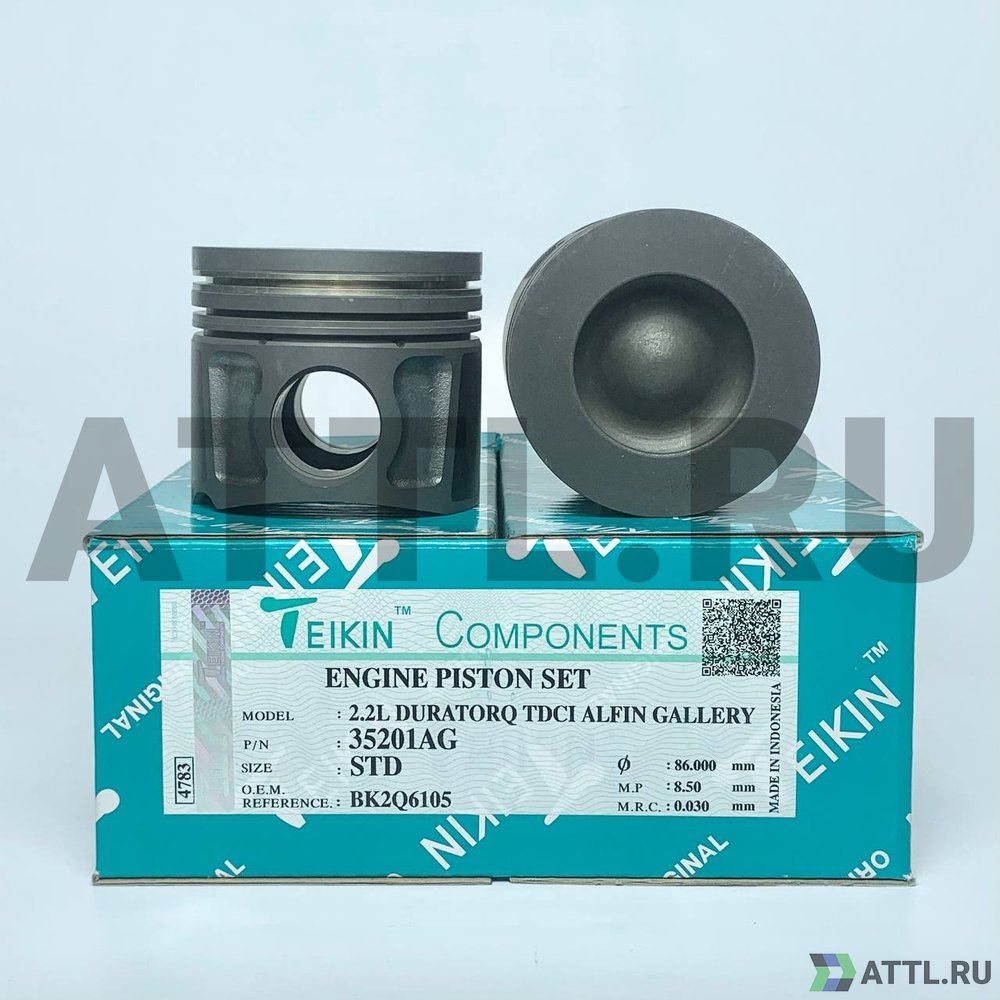 TEIKIN 35201AG std Комплект поршней 2.2 DURATORQ TDCI усиленный+охлаждение d86 STD 2-2-2