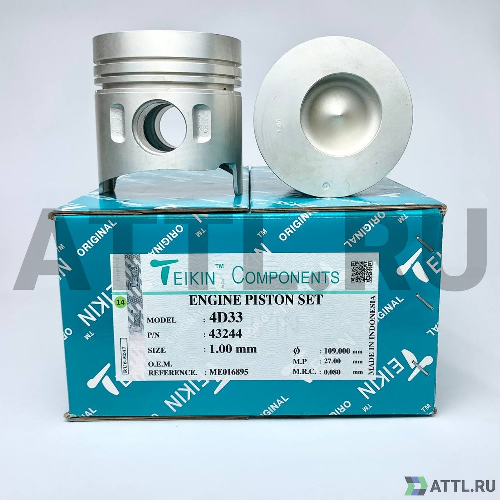 TEIKIN 43244 100 Комплект поршней 4D33 d108+1.00 3-2-4