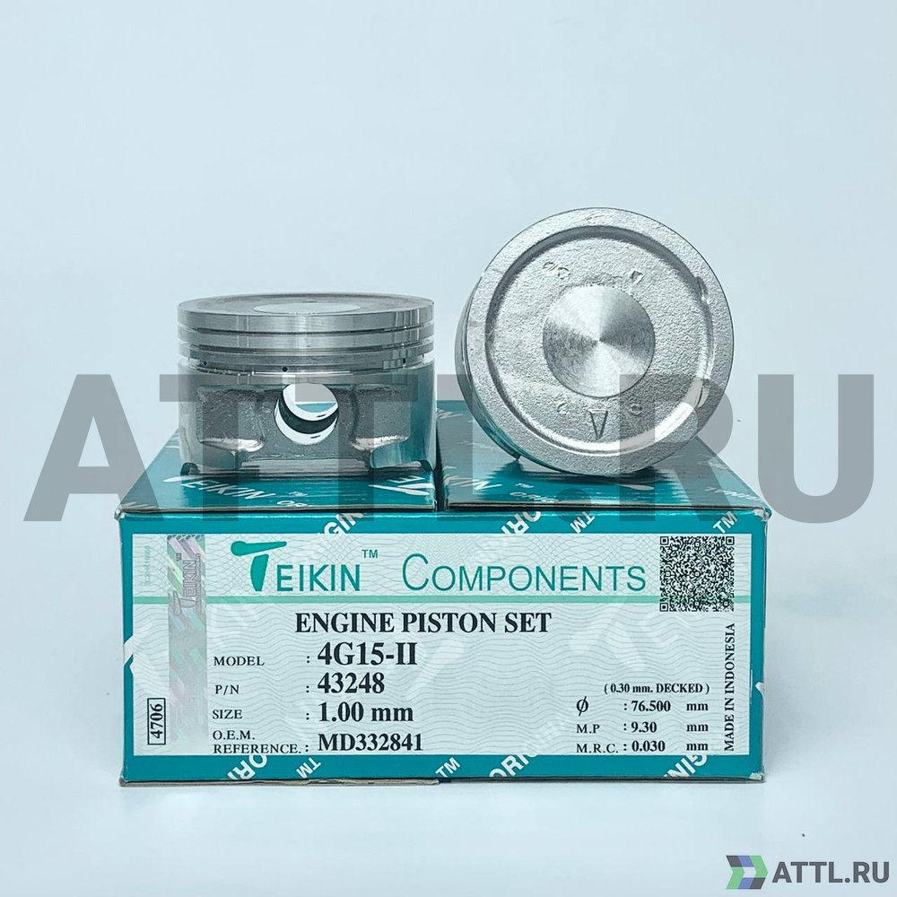 TEIKIN 43248 100 Комплект поршней 4G15-II d75,5+1.00 1,2-1,5-2,8