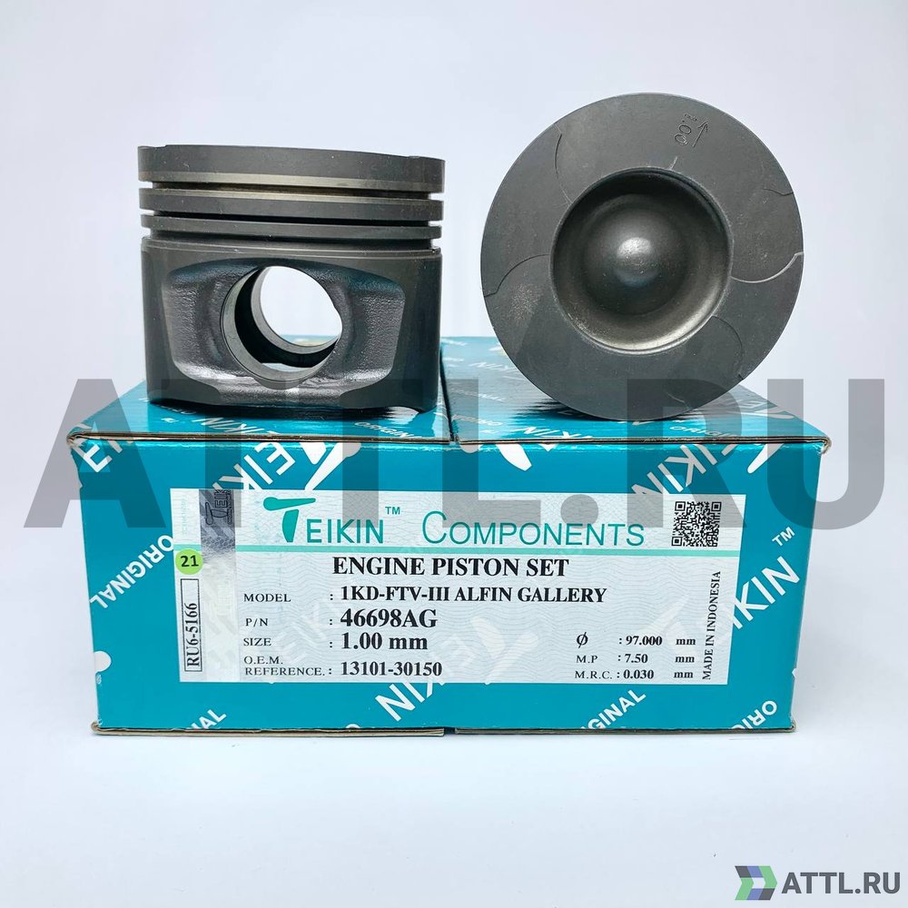 TEIKIN 46698AG 100 Комплект поршней 1KD-FTV-III усиленный+охлаждение d96+1.00 2HK-1,5-3