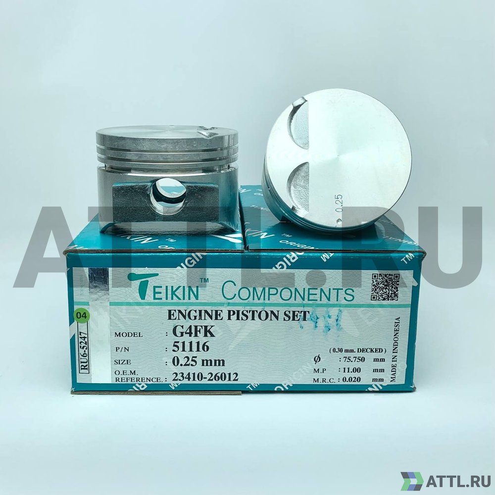 TEIKIN 51116 025 Комплект поршней G4FK d75,5+0.25 1,2-1,5-3