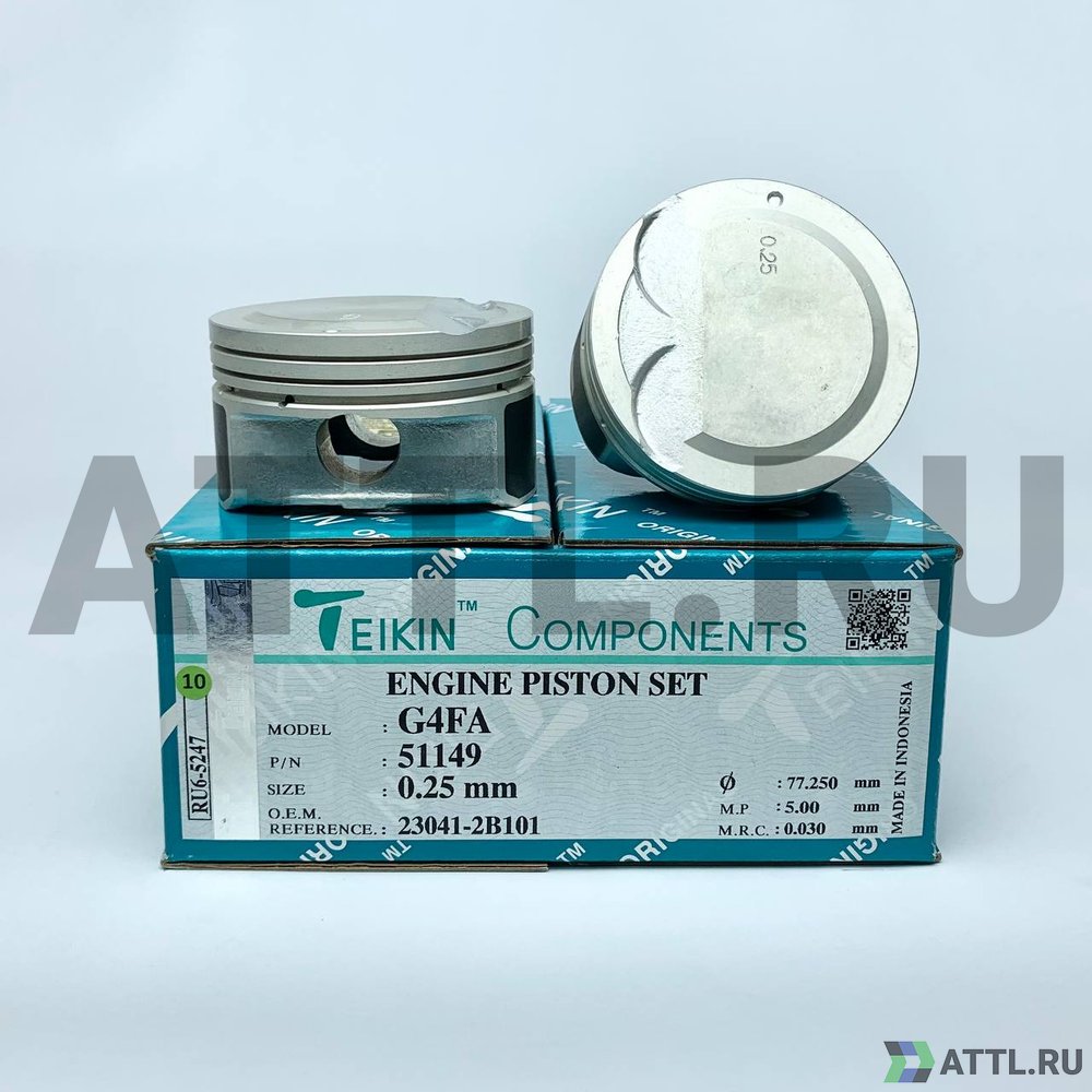 TEIKIN 51149 025 Комплект поршней G4FA d77+0.25 1,2-1,2-2