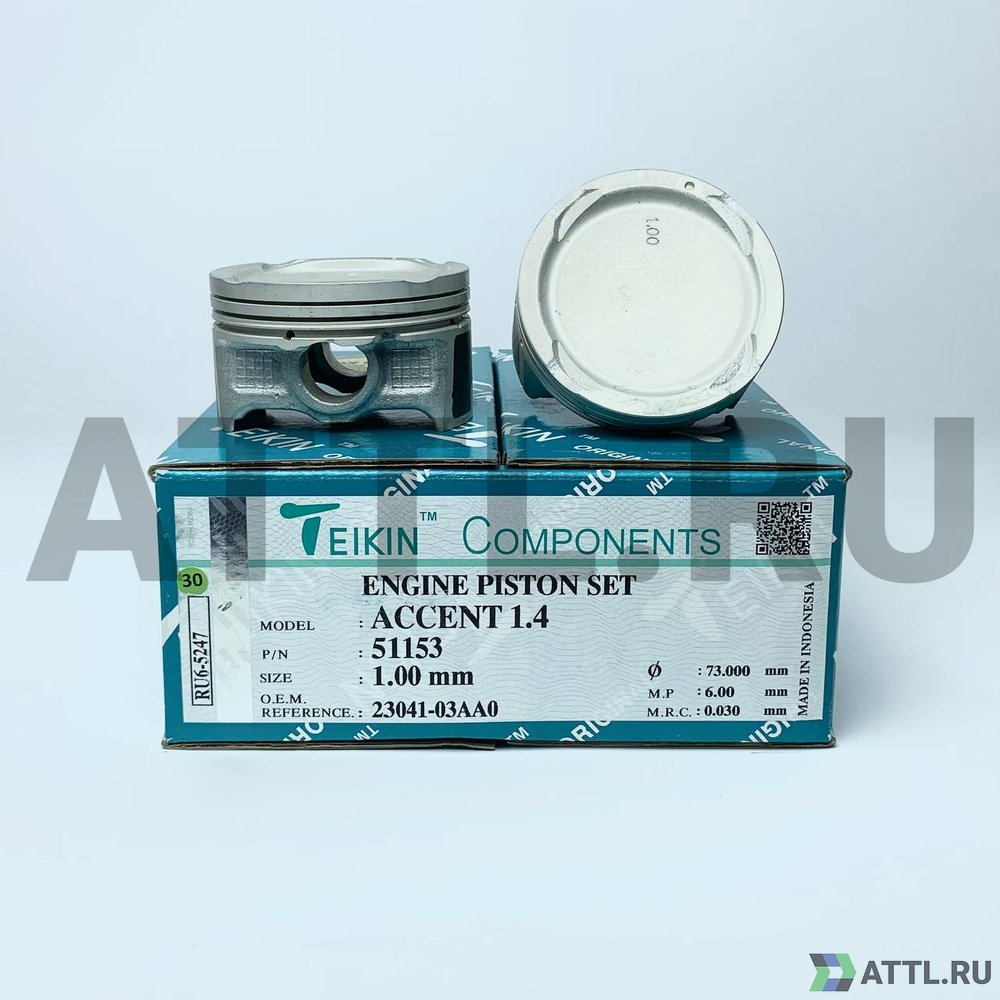 TEIKIN 51153 100 Комплект поршней ACCENT 1.4 d72+1.00 1-1,2-2