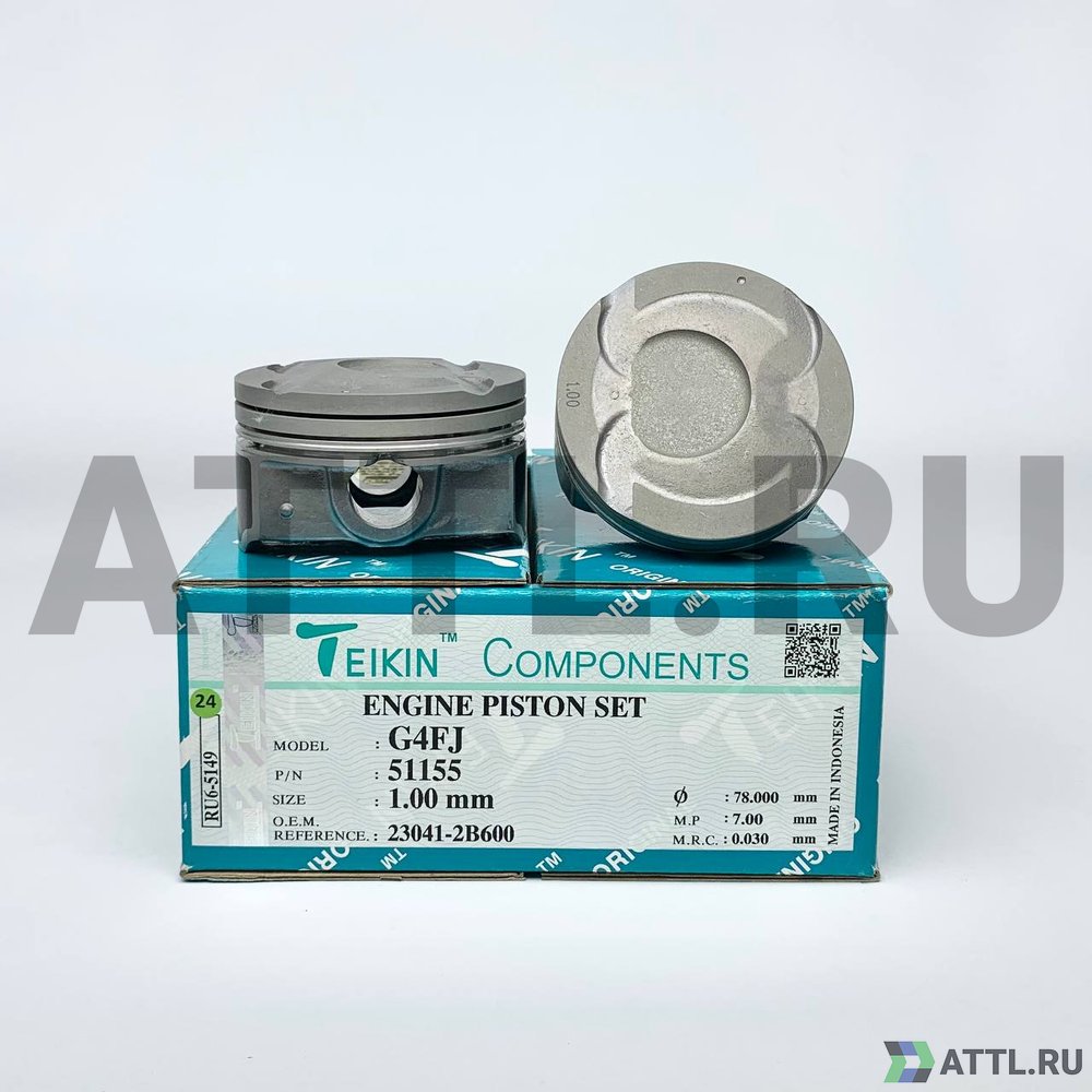 TEIKIN 51155 100 Комплект поршней G4FJ d77+1.00 1,2-1,2-2