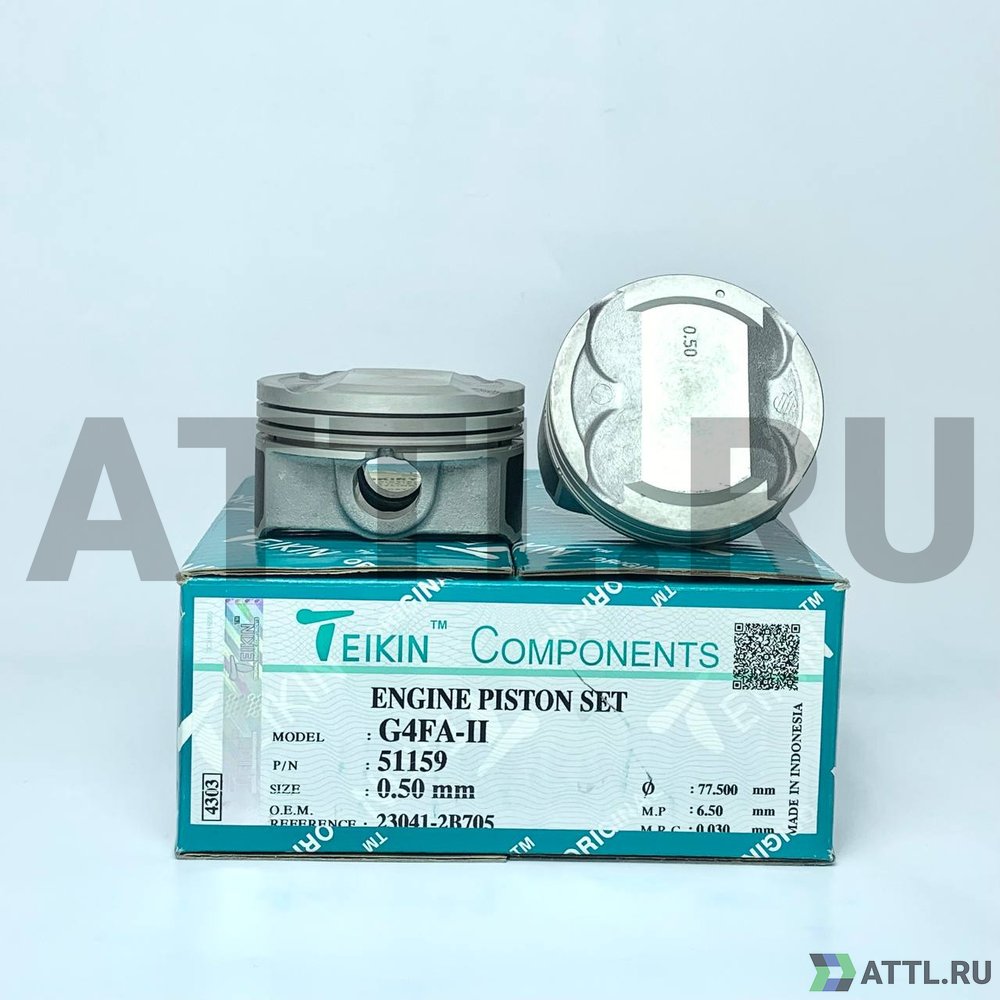 TEIKIN 51159 050 Комплект поршней G4FA-II d77+0.50 1,2-1,2-2