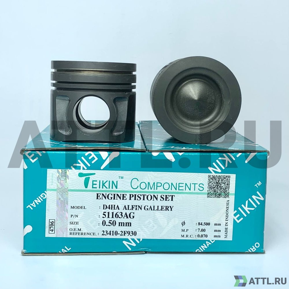 TEIKIN 51163AG 050 Комплект поршней D4HA усиленный+охлаждение d84+0.50 2,5FK-2-3