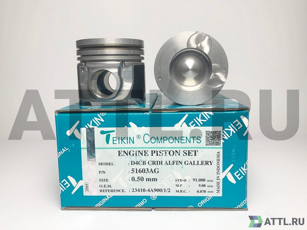 TEIKIN 51603AG 050 Комплект поршней D4CB CRDI усиленный+охлаждение d91+0.50 2,5HK-2-3