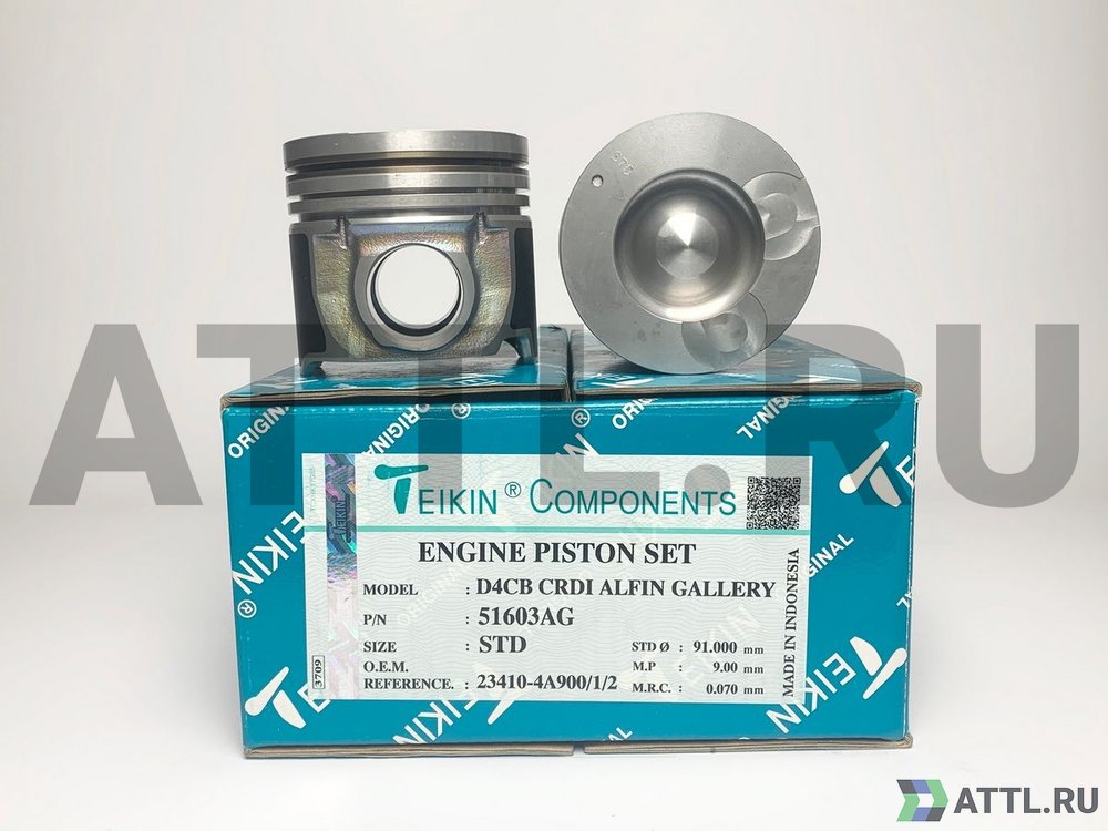 TEIKIN 51603AG std Комплект поршней D4CB CRDI усиленный+охлаждение d91 STD 2,5HK-2-3