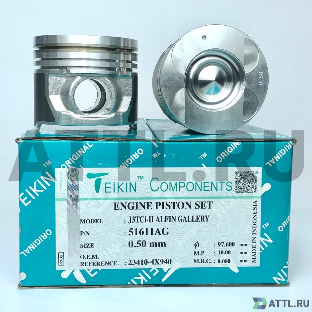 TEIKIN 51611AG 050 Комплект поршней J3TCi-II усиленный+охлаждение d97,1+0.50 2,5HK-2-3