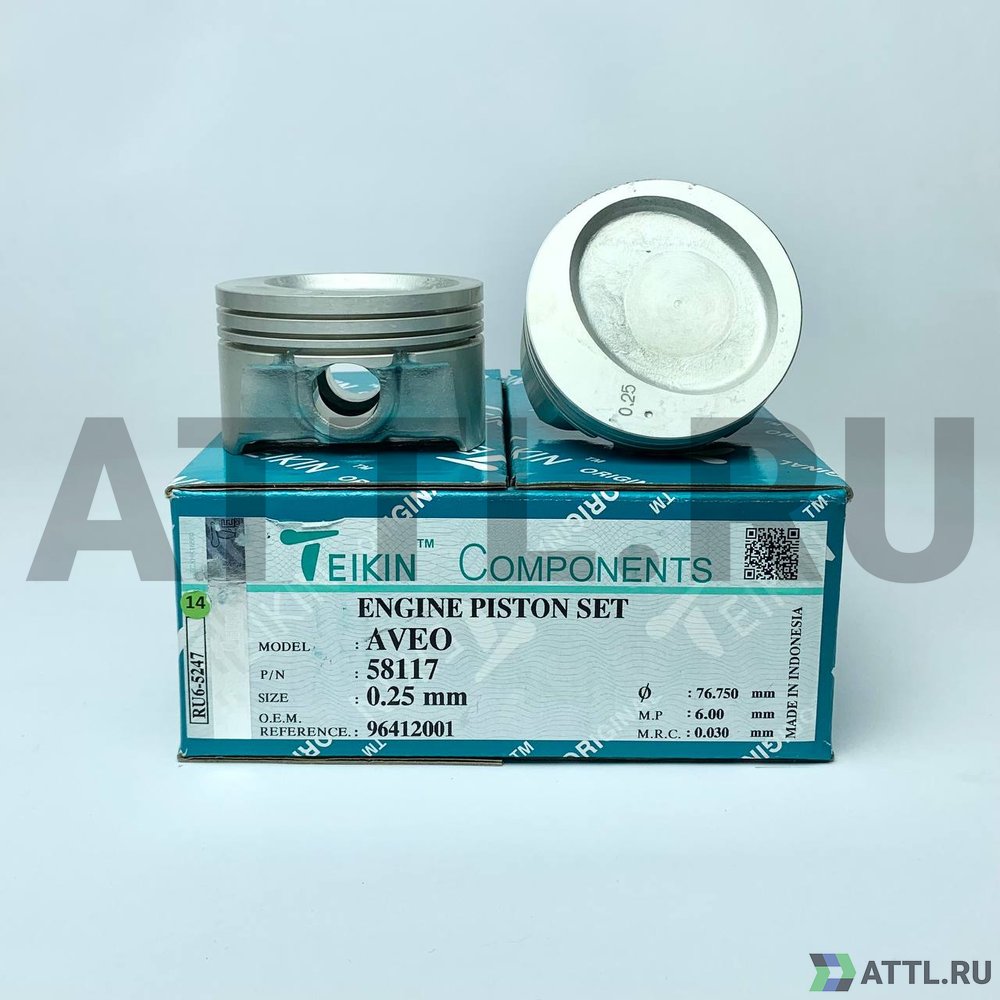 TEIKIN 58117 025 Комплект поршней AVEO d76,5+0.25 1,5-1,5-2