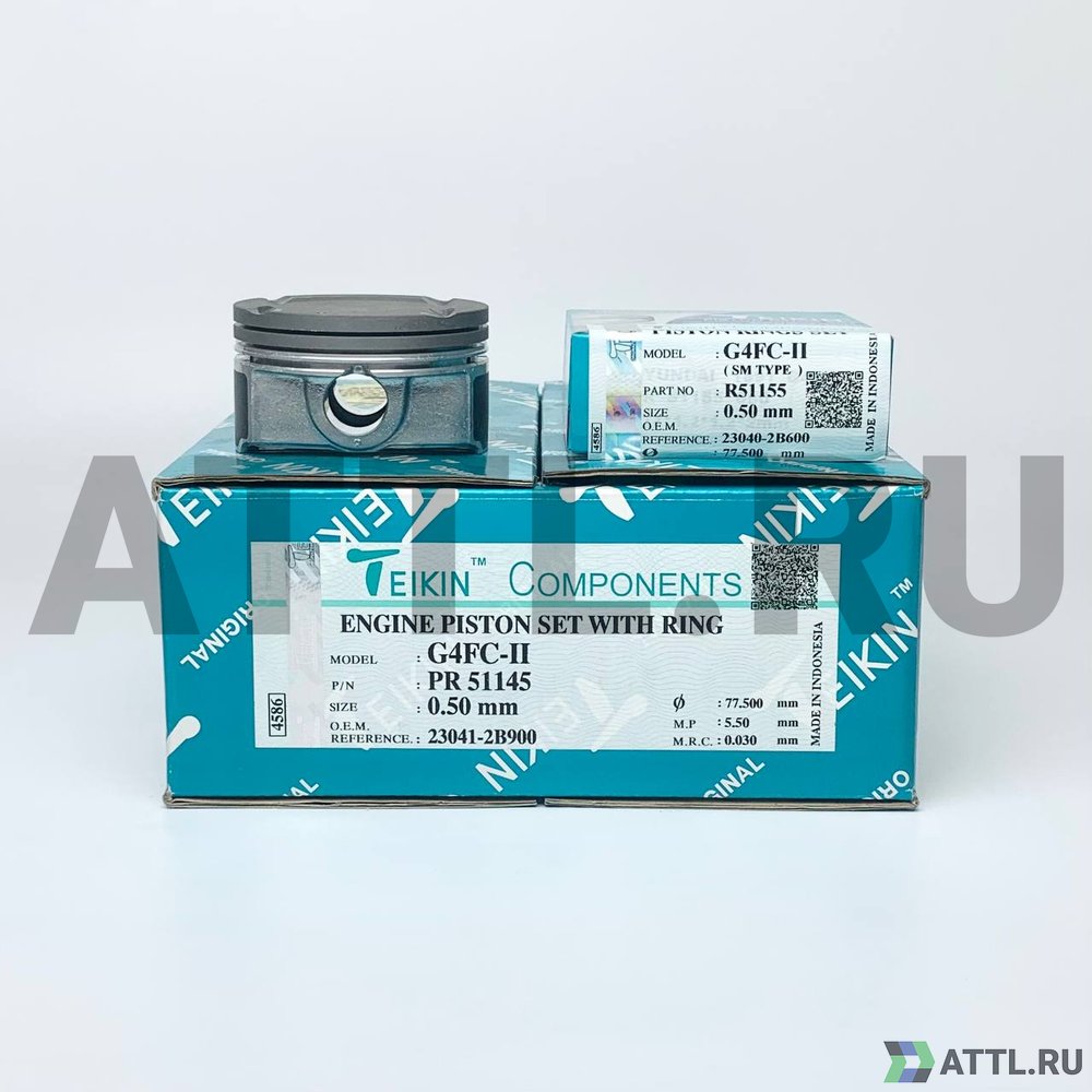 TEIKIN PR 51145 050 Комплект поршней с кольцами G4FC-II d77+0.50 1,2-1,2-2