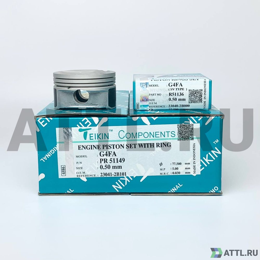 TEIKIN PR 51149 050 Комплект поршней с кольцами G4FA d77+0.50 1,2-1,2-2