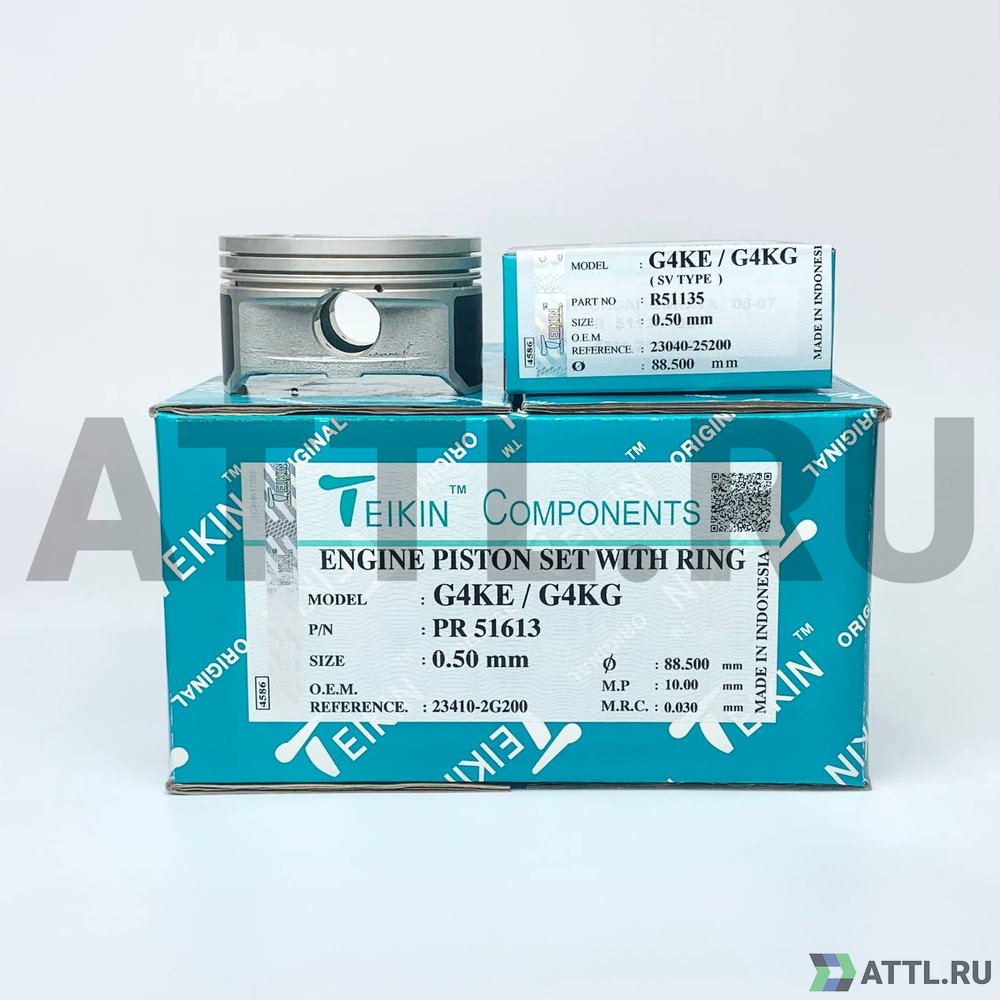 TEIKIN PR 51613 050 Комплект поршней с кольцами G4KE/G4KG d88+0.50 1,2-1,2-2